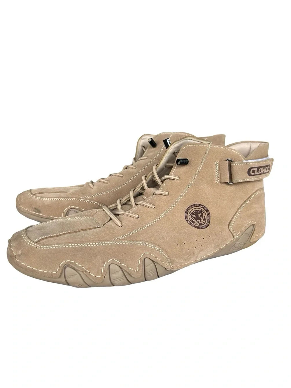 Clohoo Men's Tan High-Top Sneakers